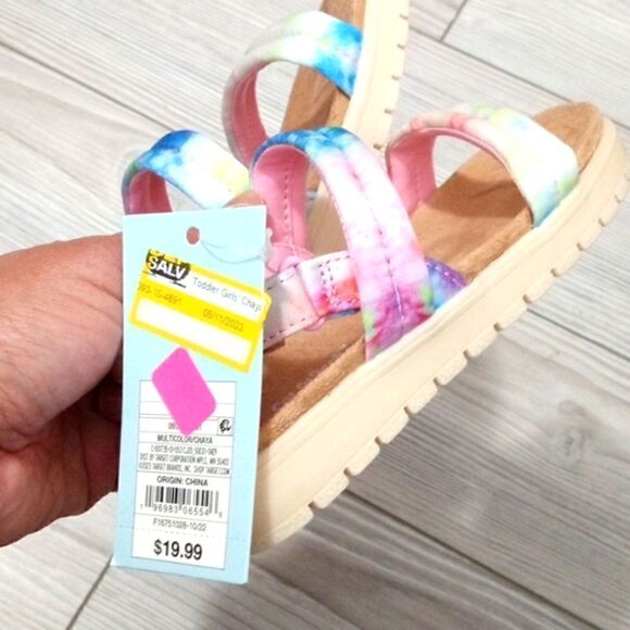 (54-3310) 🔥3/$20🔥 Cat & Jack Chaya Multicolor Sandals Sz 6 - Picture 6 of 9